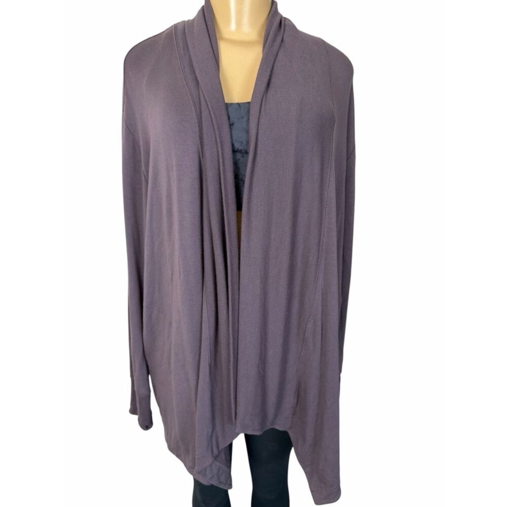 ATHLETA Open Cardigan Plum Purple Soft Modal large